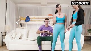 Lady Gang Fucks Virgin StepBro During the time that This chap's Playing A Game - LETSDOEIT