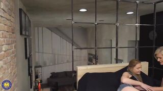 Mature kinky busty mom fucks young daughter
