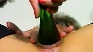 lesbian fucked with a bottle