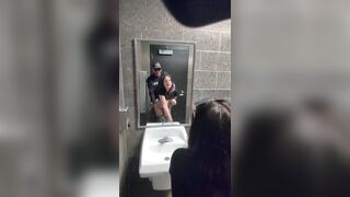 Wife Sneaks into Gas Station Restroom to Get Fucked