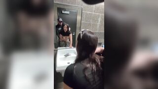 Wife Sneaks into Gas Station Restroom to Get Fucked