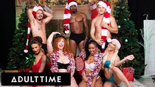 ADULT TIME - AVID CHRISTMAS ORGY! With Lauren Phillips, Kira Noir, Kenna James, and April Olsen