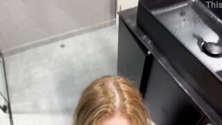 Stepsister asks for cum on her face while no one is at home