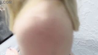 Stepsister asks for cum on her face while no one is at home