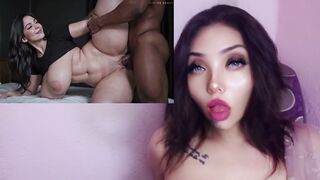 He grabs his corpulent stepmother by the ass - Masturbating with AI