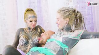 Heavily Ink TEENS Pornstars ATM and Gaping Three-some World Champion