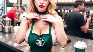 A Hawt waitress in a café 3 (AI-generated) (No live-action) (NSFW)