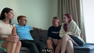 I Swappe My Sexy GF with Another Couple & Fucked His Busty Wife Till I Exploded on Her Twat