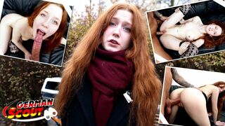 GERMAN SCOUT - Real Redhead Ginger Teen Alice Entice with petite Titties first Porn Casting
