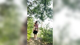Public Squirting Floozy Explosive Orgasm Hits Camera during a hike