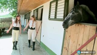 Christy Marks & Terry Nova: 4-way bang in a barn