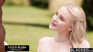 BLACKED Glamorous Tiny Golden-haired Avrora Can't Resist Her Big Sister's Guy's BBC