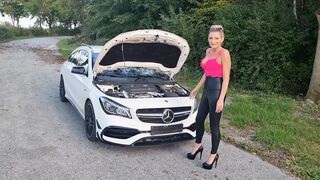 Hot ramrod slutty harlots MILF cheats on her husband with strangers in the parking lot