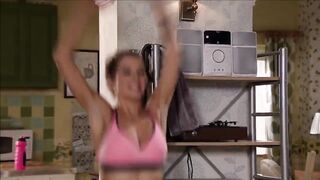 Helen Flanagan working out on Coronation Street