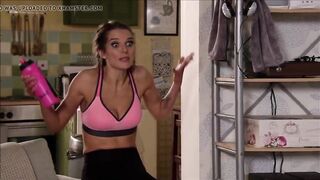 Helen Flanagan working out on Coronation Street