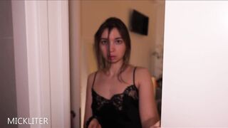 This hottie asked me to water her flowers and caught me jerking off. A sloppy fellatio and a moist butt