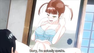 Manga Guy stay on a island with a dark skin busty beauty family