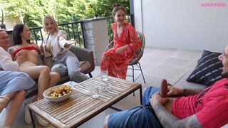 Cute Youthful Angel Publicly Fucked by an Italian Stud with a 10 inch Weenie on a Summer Patio!
