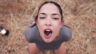 Pretty Spanish female-dominator gets butt punished and fastened up for void urine play by an olive grove