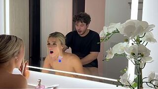 All Natural Big Melons Golden-haired Banged In Front Of Mirror - Cas Summer - Luke Cooper