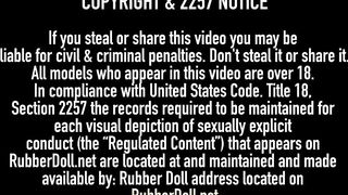 RubberDoll Butt Slaps & StrapOn Bangs Rubber Painted Lady!