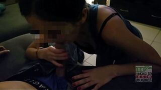 Small Mexican girl cheating on her boyfriend by giving oral job-sex and riding knob 1