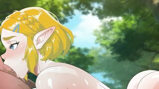 ZELDA FINALLY SUCKS AND FUCKS LINK'S BIGGEST PENIS WITH HER IDEAL BOOTY. ZELDA HENTAI ANIMATION