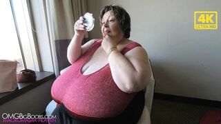 Saggy tits granny