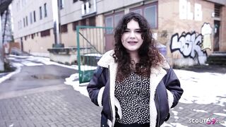 GERMAN SCOUT - Curvy Big natural Melons Teen 18 Rose Noir get hirsute Pussy Fucked at Casting