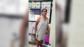 Granny gets hot whilst doing laundry