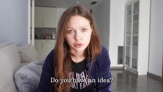 The stepsister does not know how to stop. Playing cards with your stepsister