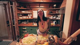 Tattooed Wifey Makes Cabbage Soup and Creampie for Giant Jock Hipster