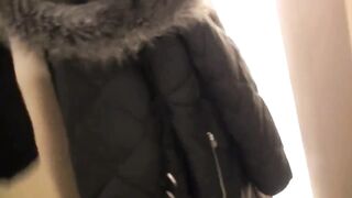 Two Amazing Chicks Using Strapon in Public Changing Room