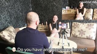 Russian Casting Daybed Try-out: Naughty Amateur Honey Gets Creampied with Buttplug Play!