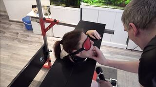 Serf Defenseless in the Pillory Driven to Orgasm on Sybian Part 2