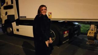 I bang with a truck driver on a motorway rest area
