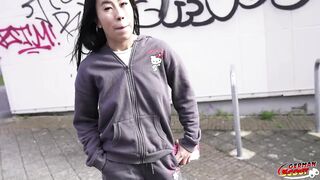 GERMAN SCOUT - Tiny 43kg half Asian Teen Lore Pick Up for first Time Casting Screw