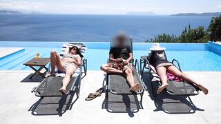 PUBLIC! His wife can't satisfy him, so this chap screws me right by the HOTEL POOL!