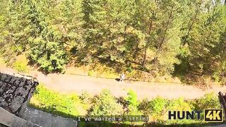 HUNT4K. Honey with natural boobs cheated in public