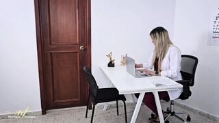 Lustful doctor makes her young patient bang her in her medical office - Monique Fuentes & Lian Grey