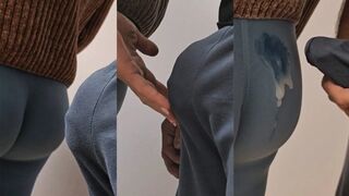 Stranger With Giant Erection Ejaculate In Subway Train On Random Girl's Tights