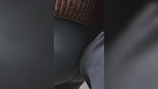 Stranger With Giant Erection Ejaculate In Subway Train On Random Girl's Tights