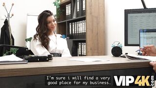VIP4K. Hawt 18-year-Old Brunette gets screwed Hard in the Office to secure a Loan