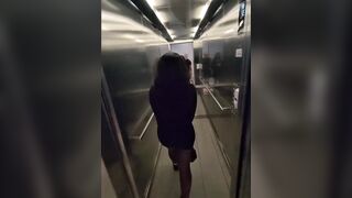 Shy Girl Gets Convinced in Elevator to Gulp a Stranger's Cum