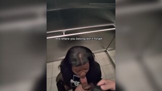 Shy Girl Gets Convinced in Elevator to Gulp a Stranger's Cum