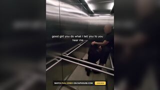Shy Girl Gets Convinced in Elevator to Gulp a Stranger's Cum