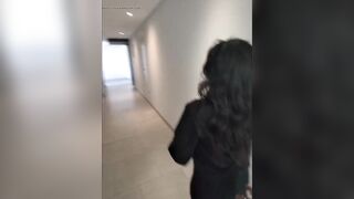 Shy Girl Gets Convinced in Elevator to Gulp a Stranger's Cum