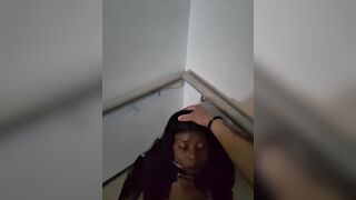 Shy Girl Gets Convinced in Elevator to Gulp a Stranger's Cum