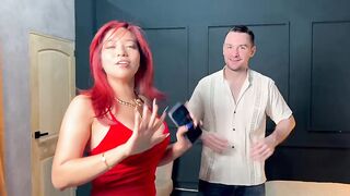 Touring the XHuber Porn Studios with Celeste Alba, Then The Glamorous Busty Redhead Takes a Creampie