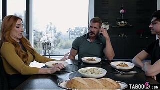Stepson is homo but tries to hide it from stepparents by bringing over a teen beauty